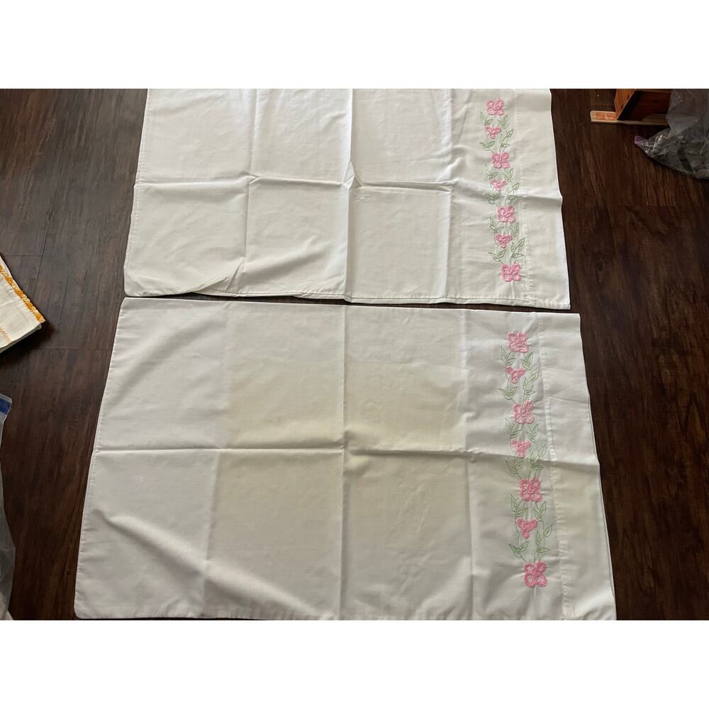 Vintage embroidered pillowcases